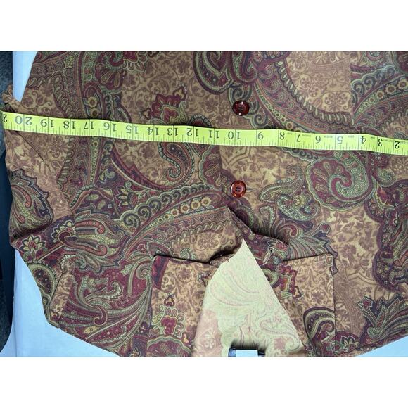 Vintage Y2K Paisley Two Piece Set Button Front Jacket And Midi Skirt Size Large - Picture 12 of 15